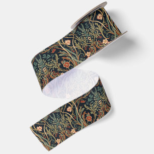 Ruban En Satin William Morris Seaweed Art nouveau floral vintage