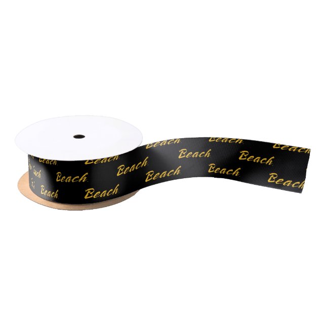 Ruban En Satin Wordmark Beach (Bobine)