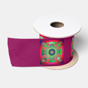 Ruban En Satin YANTRA - grande roue - vert rose
