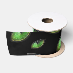 Ruban En Satin Yeux de chats verts,