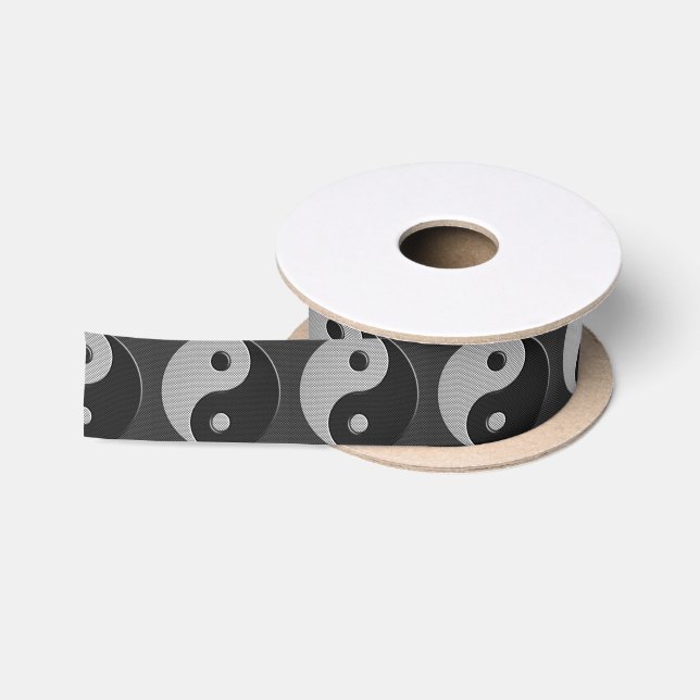 Ruban En Satin Yin audacieux Yang dans le style d'impression de (Bobine)