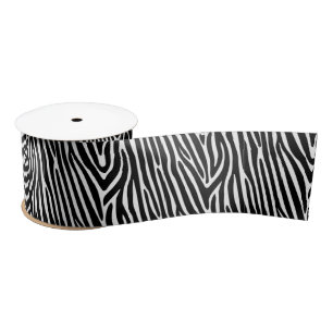 Ruban En Satin Zebra Stripes Motif Thunder_Cove