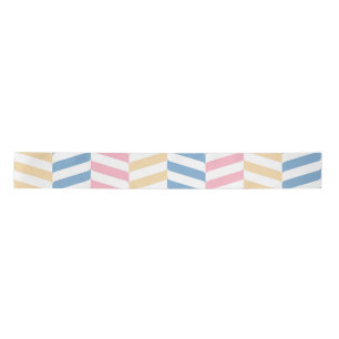 Ruban En Satin Zigzag rose bleu jaune pastel minuscule rétro mode