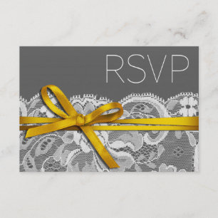 Ruban et dentelle RSVP gris jaune
