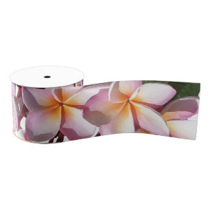 Ruban floral de gros-grain de fleurs de Plumeria