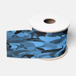 Ruban Gros-grain Abstrait Motif bleu noir