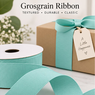 Ruban Gros-grain Accent de cadeau minimaliste de couleur unie Aqua