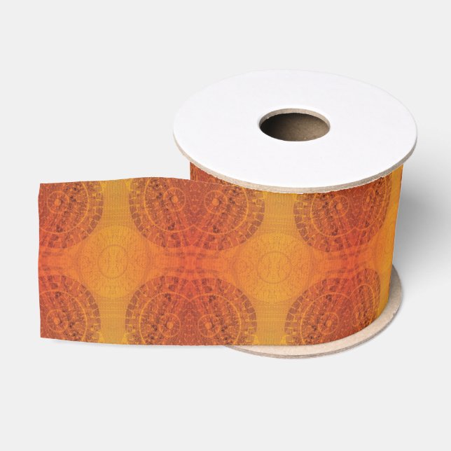 Ruban Gros-grain Acceptation | Médaillons de saumons rouges orange  (Bobine)