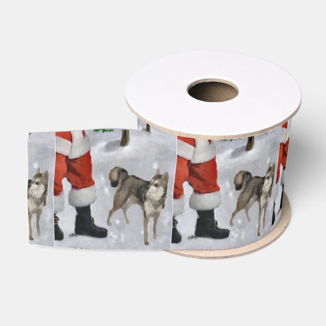 Ruban Gros-grain Alaskan Klee Kai Croire Noël (Bobine)