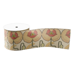 Ruban Gros-grain Alphonse Mucha Papiers Peints Floraux Art Nouveau 