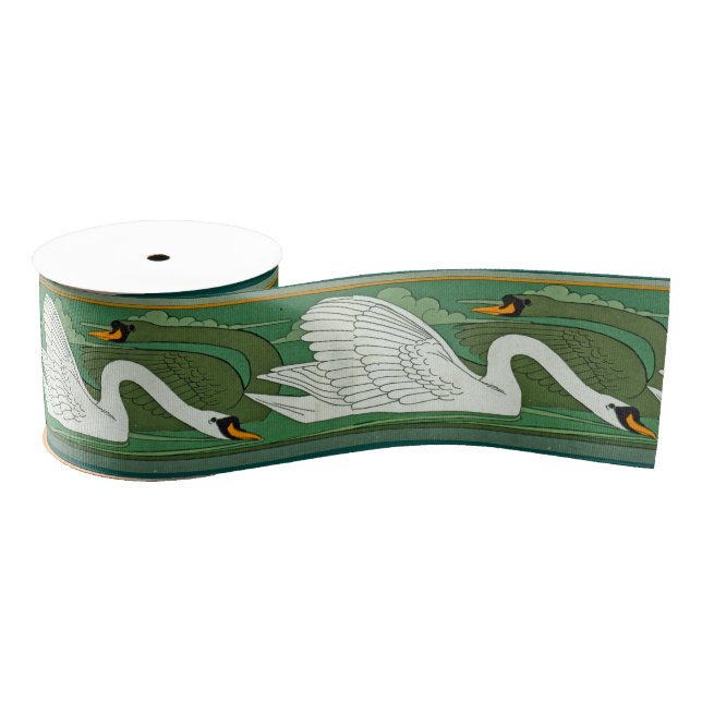 Ruban Gros-grain Animaux de faune d'oiseaux de cygne de Nouveau (Bobine)