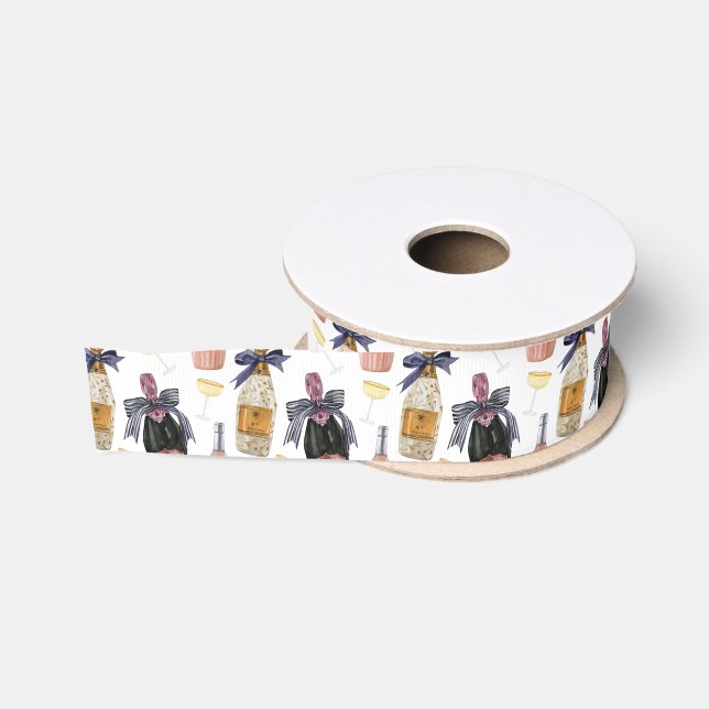 Ruban Gros-grain Aquarelle Champagne français (Bobine)