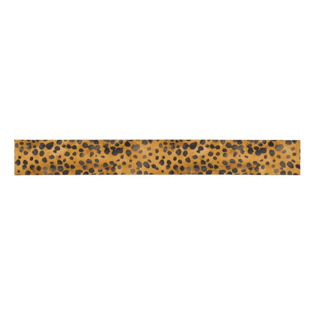 Ruban Gros-grain Aquarelle Cheetah Print (Devant)