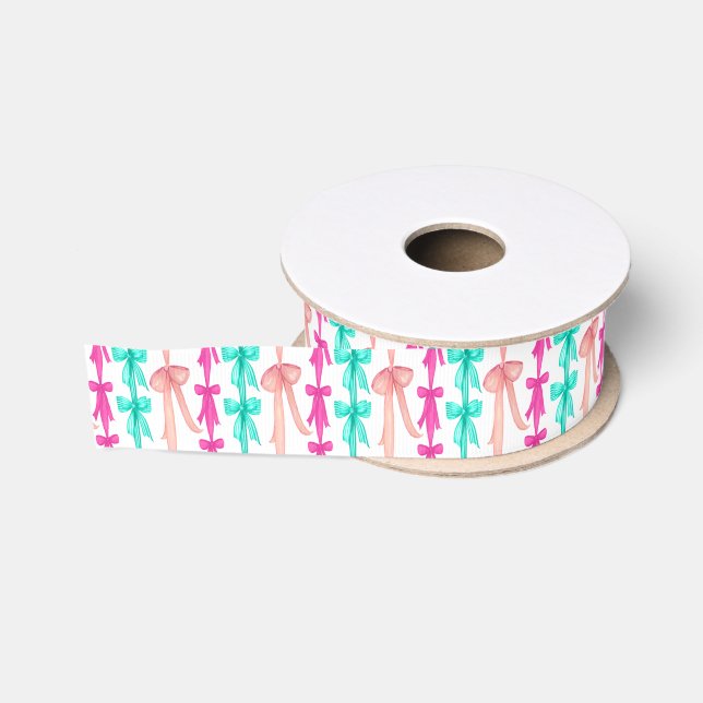 Ruban Gros-grain Aquarelle Couleurs vives Coquette Bows (Bobine)