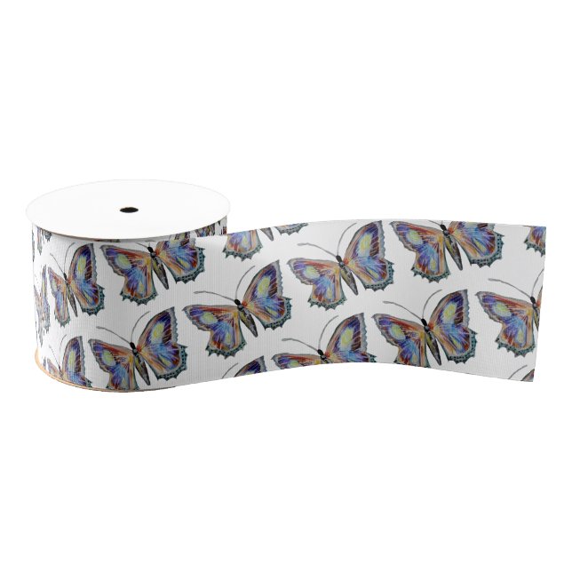 Ruban Gros-grain Aquarelle de papillon (Bobine)