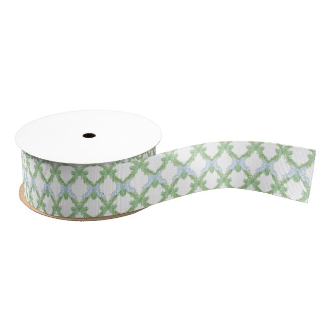 Ruban Gros-grain Aquarelle Noël Blue Bow Garland (Bobine)