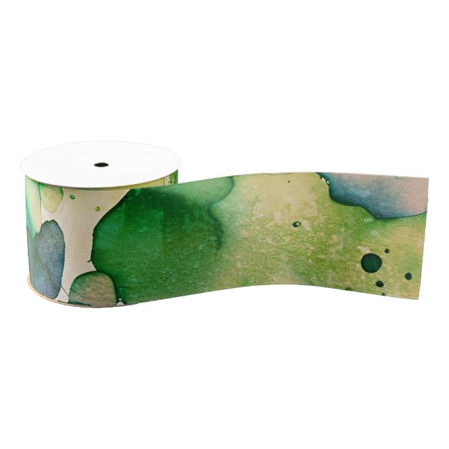 Ruban Gros-grain Aquarelle verte (Bobine)