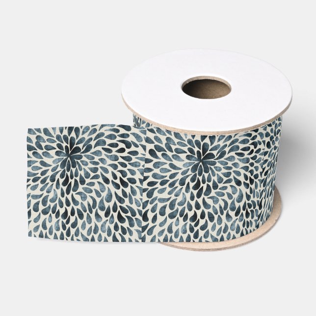 Ruban Gros-grain Aquarelles bleu néon (Bobine)