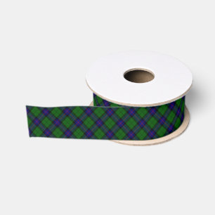 Ruban Gros-grain Armstrong tartan bleu et vert plaid
