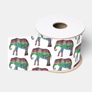 Ruban Gros-grain Art de l'aquarelle éléphante