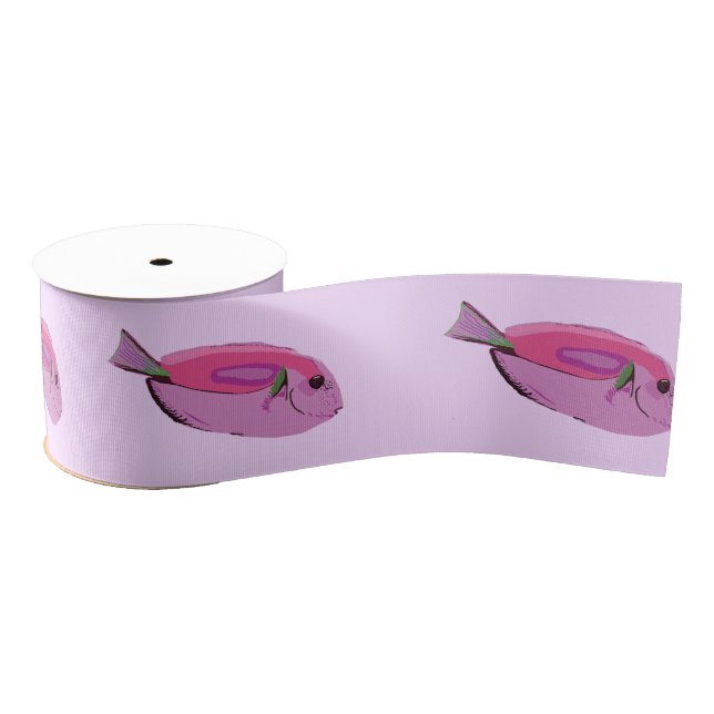 Ruban Gros-grain Art du poisson rose Grosgrain Ruban (Bobine)