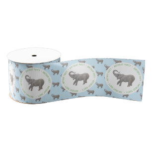 Ruban Gros-grain Baby Elephant Bleu clair Anniversaire