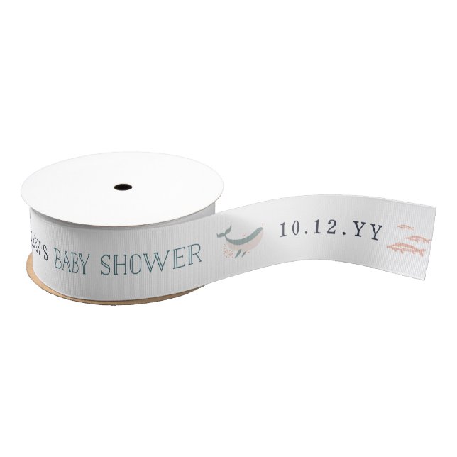 Ruban Gros-grain Baby shower Marine Life (Bobine)