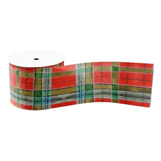 Ruban Gros-grain BAIN MAC BAIN TARTAN 3" Large Grosgrain ruban (Bobine)