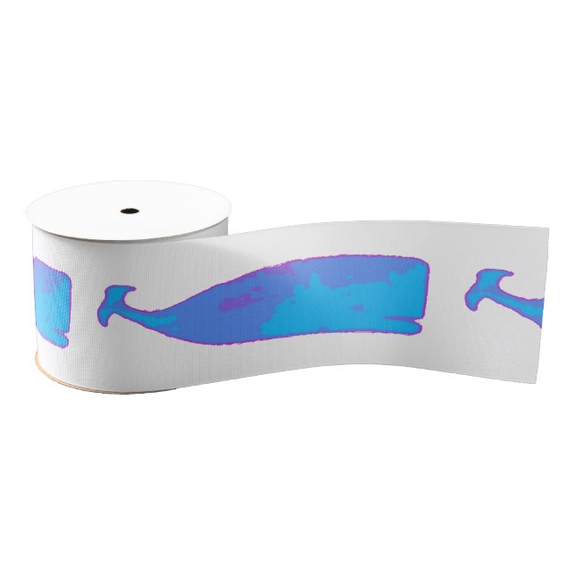 Ruban Gros-grain baleine bleue sur toute couleur (Bobine)
