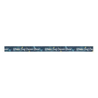 Ruban Gros-grain Baleines Surf Vagues cosmiques Design Constellatio