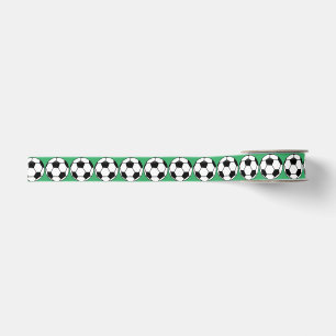 Ruban Gros-grain Ballons de football sur le ruban vert de