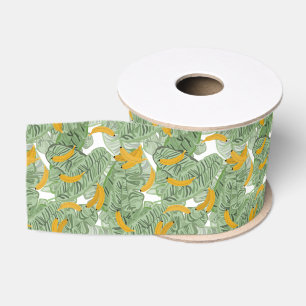 Ruban Gros-grain Banane tropicale moderne Motif vert