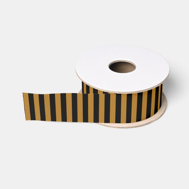 Ruban Gros-grain Bande d'or noir/mat (Bobine)
