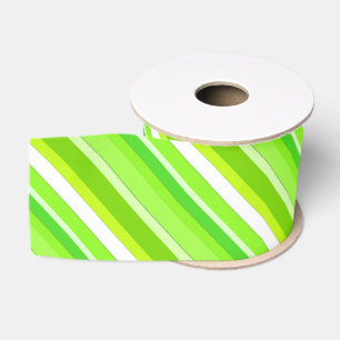 Ruban Gros-grain Bandes de bonbons en couches - vert citron et blan