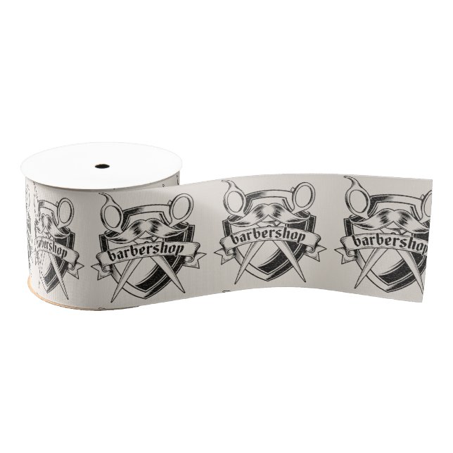 Ruban Gros-grain Barbershop look cuir (Bobine)