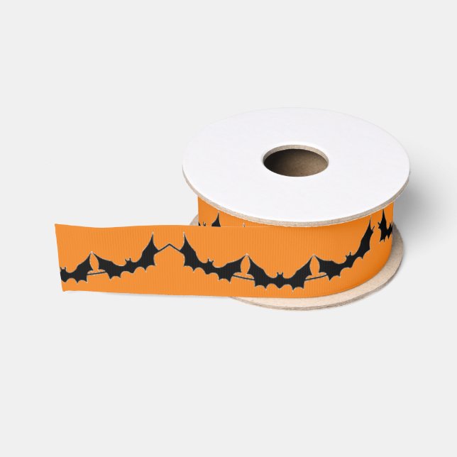 Ruban Gros-grain Bats d'Halloween (Bobine)