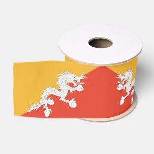 Ruban Gros-grain Bhoutan & Drapeau bhoutanais, Voyage Dragon / vaca