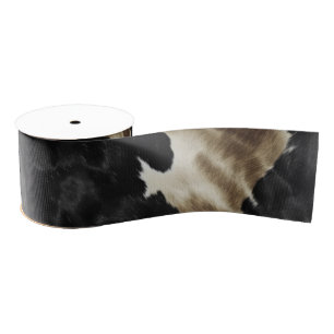 Ruban Gros-grain Black Gold Western Cowhide