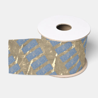 Ruban Gros-grain Bleu et or