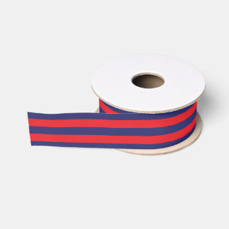 Ruban Gros-grain Bleu marine rayé de | et rouge | toutes taille et