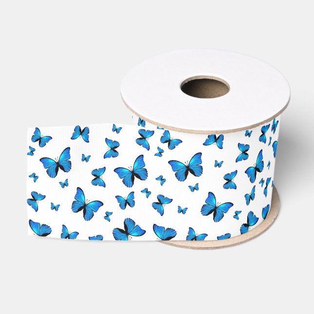 Ruban Gros-grain Bleu papillon groseille ruban (Bobine)