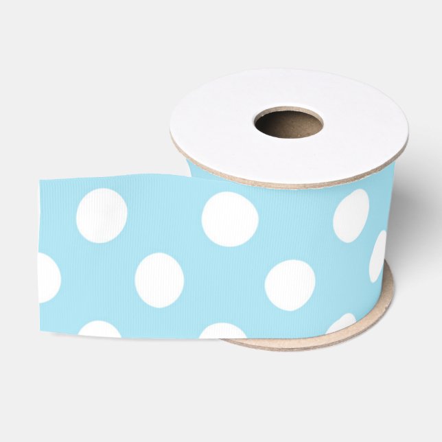 Ruban Gros-grain Blue Polkadot Girl Moderne Cute Grosgrain Ribbon (Bobine)