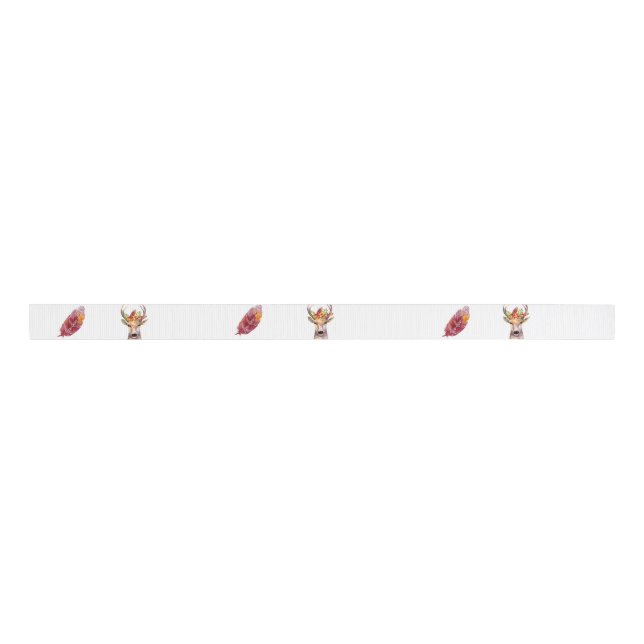 Ruban Gros-grain boho deer Buck Head Brow Geometri Garden Rose Barn (Devant)