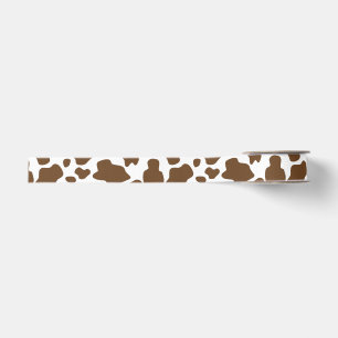 Ruban Gros-grain Brown Cow Spots Faux Cowhide Motif
