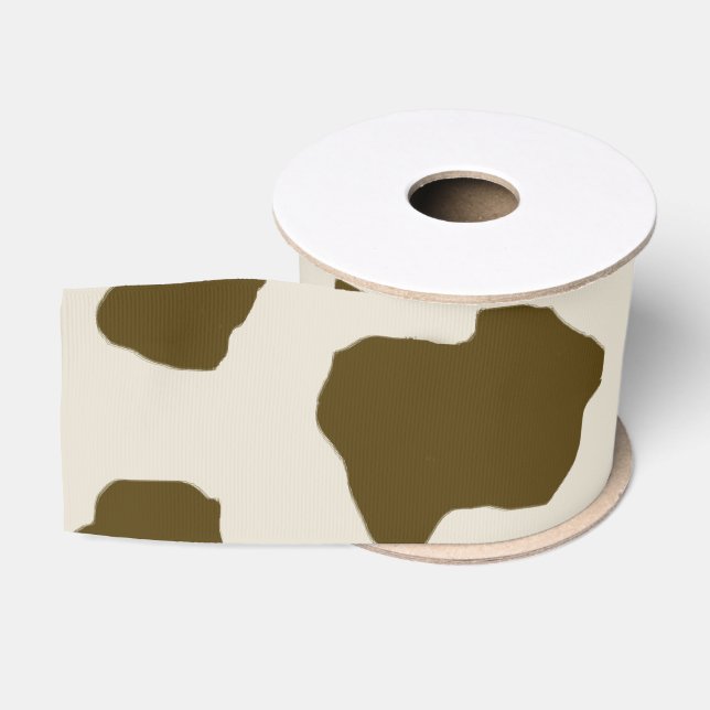 Ruban Gros-grain Brun de PEAU de VACHE (Bobine)