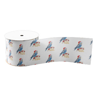 Ruban Gros-grain Budgie Christmas