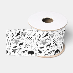 Ruban Gros-grain Buffalo Adventures Motif Black ID599