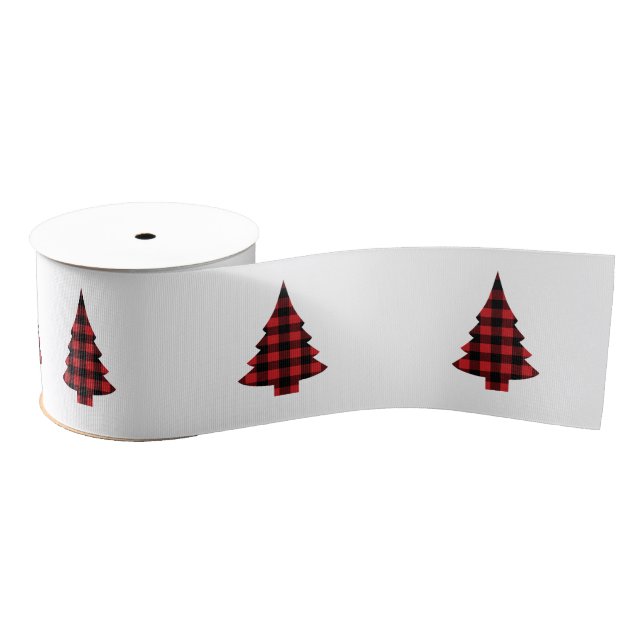 Ruban Gros-grain Buffalo Check Pine Trees rustiques (Bobine)