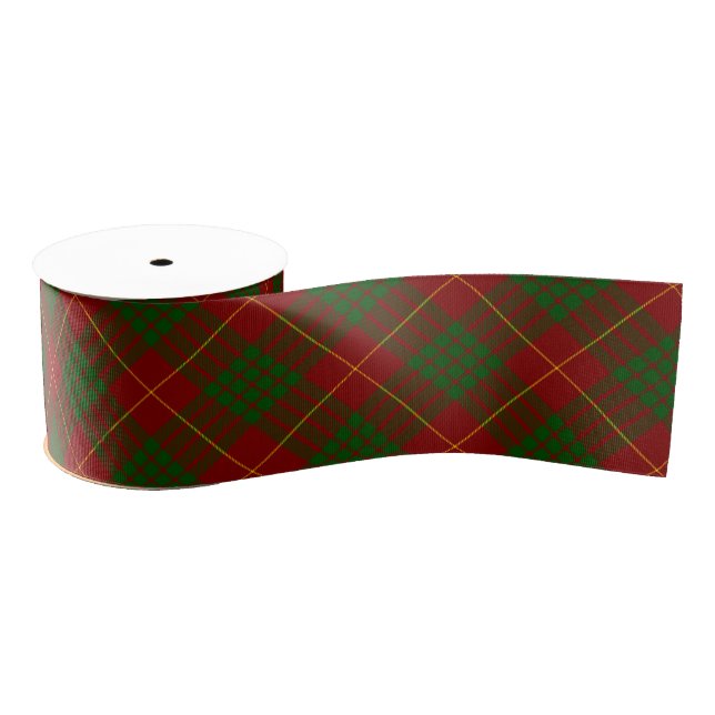 Ruban Gros-grain Cameron tartan rouge vert plaid (Bobine)