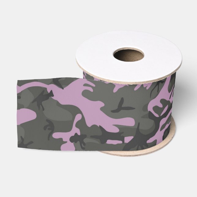 Ruban Gros-grain Camo rose (Bobine)